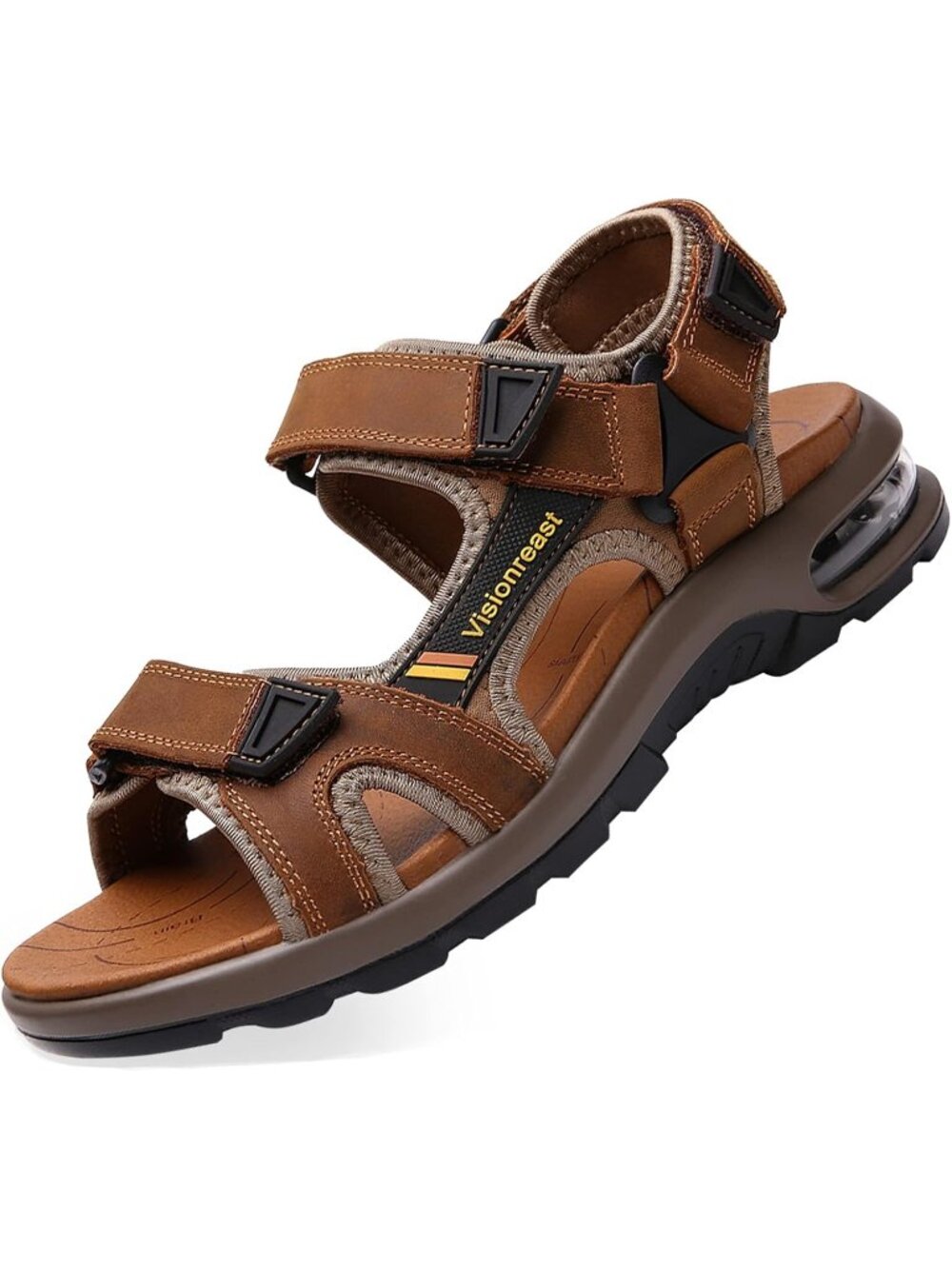 Men's Brown Athletic Sandals Open Toe Hiking Outdoor Non-slip Sandals Casual